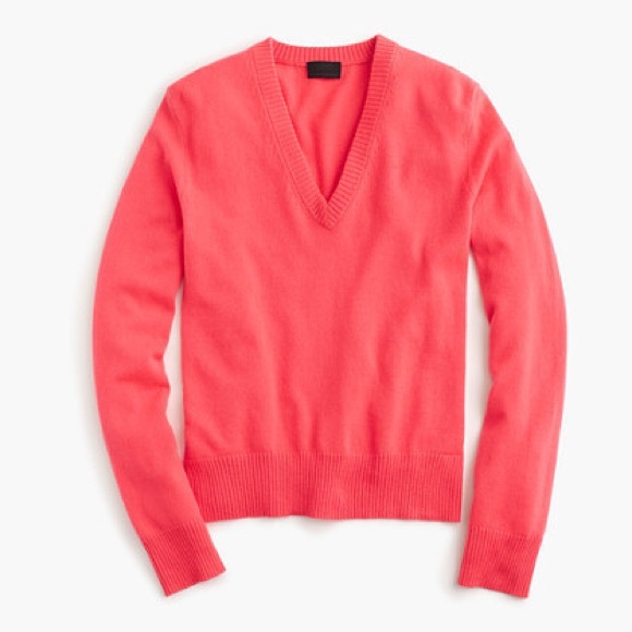 J. Crew Italian Cashmere V Neck Lightweight Pullover Sweater size Medium - Picture 3 of 16